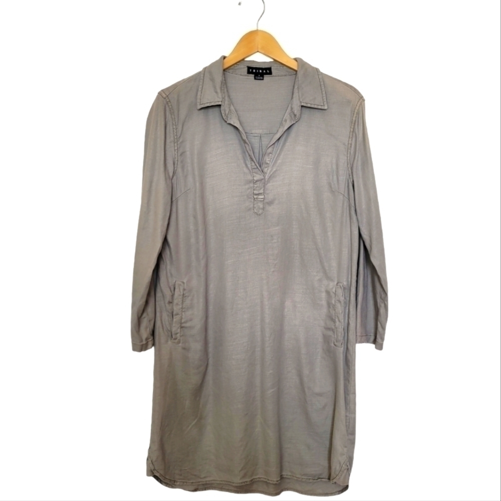 TRIBAL Linen Blend Tunic Top